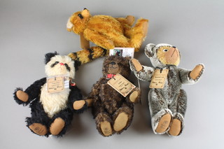 A Robin Rive limited edition bear - Ping Ping and 3 others - Joshua, Roosevelt Bear and Boshi 