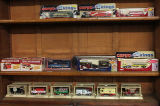 6 Atlas Great British buses, boxed, 12 Matchbox models of Yesteryear and various other model lorries, coaches etc, boxed