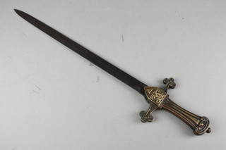 A Victorian Carter & Co Palmall London bandsman's sword, with 18" double edged blade