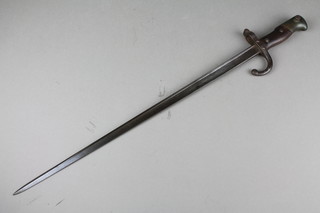A French chassepot bayonet, the back of blade engraved 1878, no scabbard