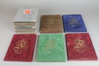 6 original proof printing folders, signed, 2 1985 St Vincent, 1985 Tuvalu, 1985 and 1986 St Nevis and 1986 Bequia, together with 20 1978 Israel year books each containing 43 mint stamps 