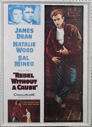A James Dean Rebel Without a Cause poster, published and distributed by Portal Publications Ltd marked NO 73 Litho in USA 28" x 19 1/2" 