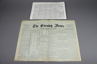 An 1881 edition of the Evening News July 26th 1881 together with 2 facsimile editions of the Folkestone Observer Rye Telegraph and Weekly Journal South Eastern Gazette
