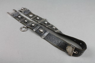 An unusual Victorian silver mounted leather belt, London 1878