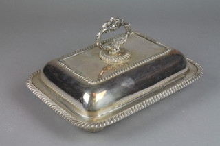 A silver plated entree set with gadrooned decoration 