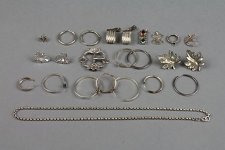 A silver buckle and a quantity of silver jewellery