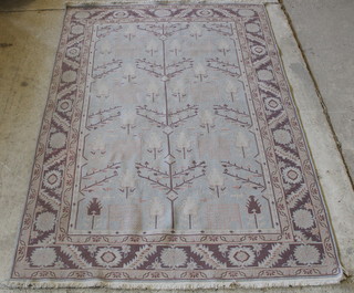 A contemporary Caucasian style flat ground rug with tree of life motif 106" x 72" 