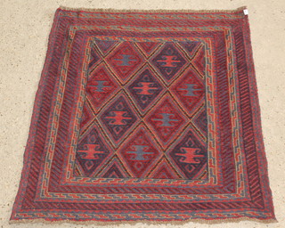 A red and blue tribal Gazak rug 54" x 46" 