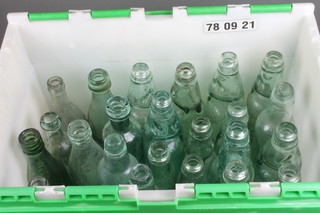 A collection of green glass Cod's patent lemonade bottles 