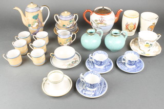 A Japanese eggshell part coffee set and minor decorative china