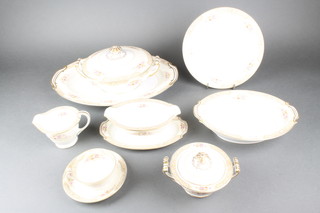 A Noritake dinner and tea service comprising 12 cups, 12 saucers, 12 large plates, 12 small plates, 11 small bowls, 11 dinner plates, 12 bowls, 1 covered bowl, 1 vegetable dish, 1 milk jug, 1 sauce boat, 1 large tureen with lid and 1 serving plate 