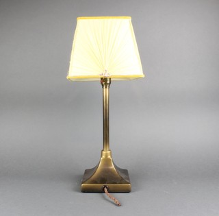 Walsall, an Art Deco metal table lamp on a square spreading foot 12" 