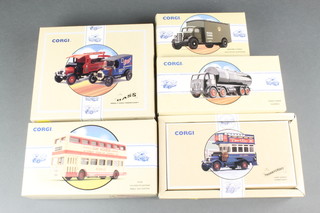 5 various Corgi classic commercial vehicles, boxed
