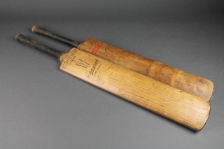 A Gunn & Moore autograph short handled cricket bat together with a Slazenger Dennis Compton autograph club cricket bat