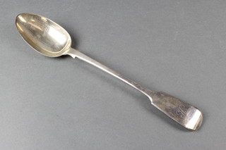 A mid Victorian silver fiddle pattern gravy spoon, London 1846, 150 grams