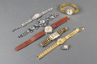 A lady's Majorex marcasite wristwatch and minor wristwatches
