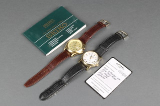 A gentleman's Rotary automatic calendar gilt cased wristwatch, a Seiko ditto