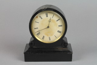 Hry Marc, a 19th Century French 8 day dead beat timepiece with paper dial contained in an ebonised case 