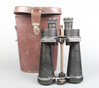 A pair of Barr & Stroud 7 x OF41 military issue binoculars complete with leather case 