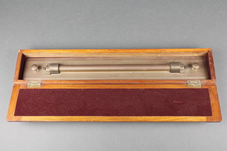 A G Thornton, a brass parallel rolling ruler 8" contained in a mahogany case