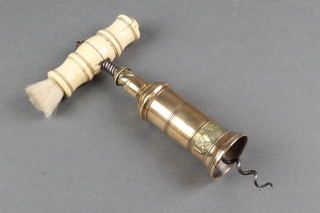 Verdigris Brass Skeleton Key Corkscrew with Geneva Switzerland