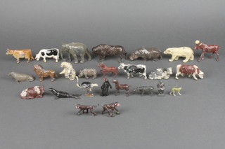 A collection of various Britains and other metal figures of animals 