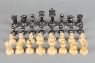 A Stauntons white wooden chess set 