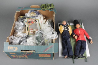 2 Action Man figures and various items of Action Man clothing