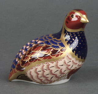 A Royal Crown Derby limited edition paperweight in the form of a partridge, base marked 1968/4500, signed, 4"  