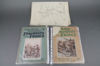 7 editions of "Fragments of France" together with a French map of the Western front map no.8 