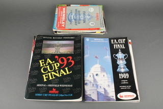 A collection of various FA Cup final programmes