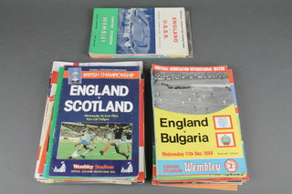 A box of England International programmes 1950's - 1970's