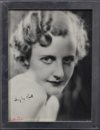 Walter Bird, a signed black and white head and shoulders portrait photograph of Mary Hayley Bell 11" x 8" 