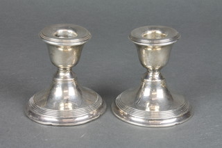 A pair of silver dwarf candlesticks 3" 
