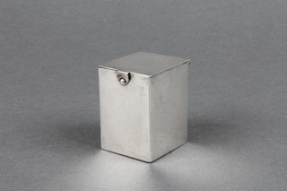 A Victorian silver square miniature playing card box, London 1899