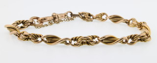A 9ct gold fancy link bracelet, approx. 18 grams