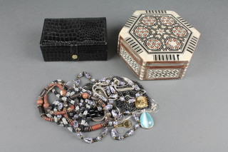 A collection of minor costume jewellery in 2 jewellery boxes