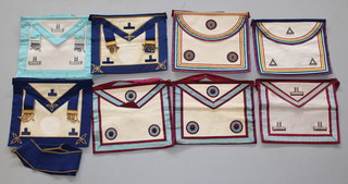 Masonic, 2 Worshipful Masters aprons, 2 Provincial Grand Officers undress aprons and collar, 2 Mark Master Masons apron, a Mark Master Masons master apron, 2 Royal Arc Mariners aprons - Commander and Brother 