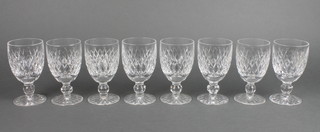 A set of 8 Waterford crystal goblets with star cut decoration 