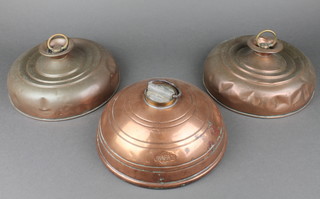 A Wafax circular copper foot warmer 8 1/2" and 2 others 
