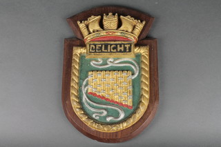 An iron ships plaque for Delight 12" 