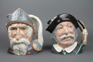2 Royal Doulton character jugs - Sancho Panca D4456 7" and Don Quixote D6455 7" 