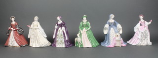 A set of 6 Wedgwood figures - The Wives of Henry VIII 8" 