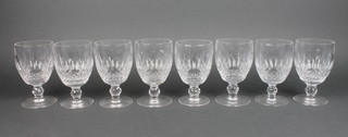 A set of 8 Waterford wine glasses with faceted decoration 5" 