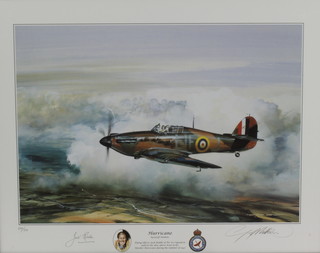 20th Century print, study of a Hurricane, signed in pencil to the margin Geoff Nutkins no.234/250 16" x 23" 