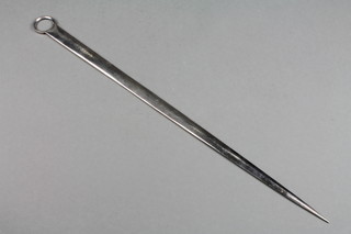 A 19th Century silver plated meat skewer with armorial crest 16" 