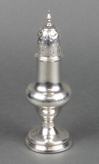 A George IV silver shaker of waisted form London 1822