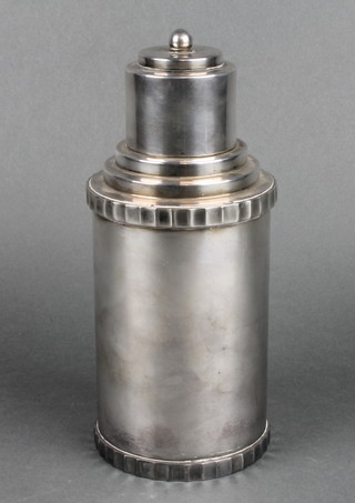 A stylish Art Deco silver plated cocktail shaker