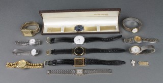 A gentleman's 1960's Favre-Leuba gilt wristwatch, boxed and minor watches