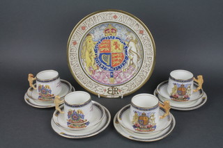 4 Paragon Edward VIII commemorative tea cups, saucers and side plates together with a sandwich plate